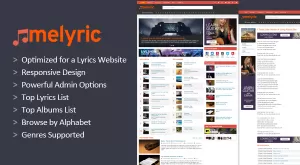 Melyric - Song Lyrics Wordpress Theme
