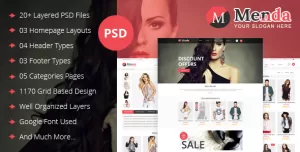 Menda - Multipurpose E-Commerce & Blog PSD Template