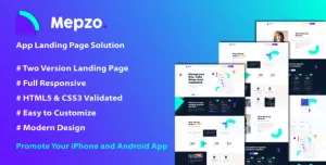 Mepzo- Mobile App Responsive Landing Page
