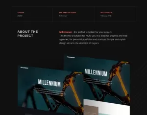 Millennium - Creatieve minimalistische HTML5-websitesjabloon