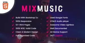 MixMusic -  Music, Band & Radio Template