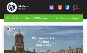 Modern University - University Or High-School Multipage Responsive  HTML Website Template
