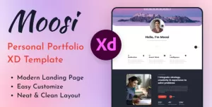 Moosi - Personal Portfolio XD Template