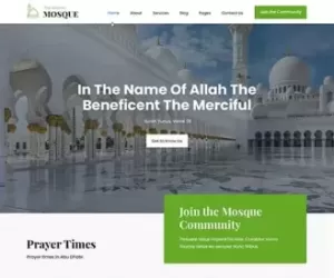 Responsive Mosque WordPress Theme 4 Islamic religious preach prayer