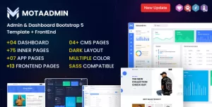 MotaAdmin - Admin & Dashboard Template + Frontend HTML