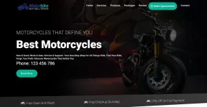 Motorbike Dealer & Services Responsive Clean Landing Page Template