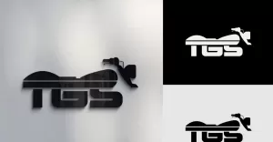 Motorcycle TGS Letter Logo Design
