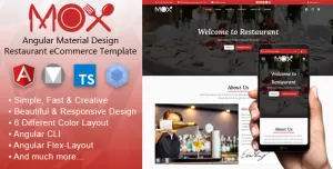 Mox - Angular 16 Material Design Restaurant eCommerce Template + Admin Panel