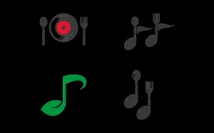 Music food logo illustration vector flat design