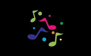 Music note logo icon vector