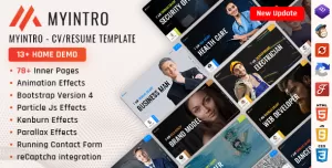 MyIntro  Resume CV Portfolio Bootstrap 4 Template