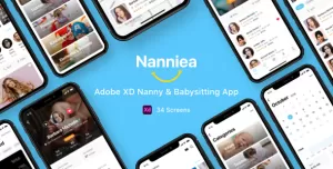 Nanniea - Adobe XD Nanny & Babysitting App