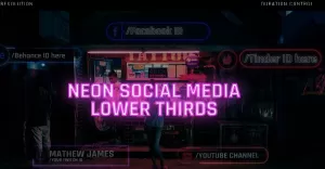 Neon Social Media Lower Thirds Motion Graphics Template