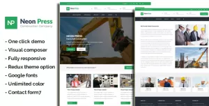 NeonPress - Business Construction WordPress Theme