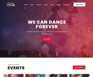 Nightclub WordPress theme for DJ parties dancing events music concert