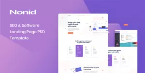 Nonid - SEO & Software Landing Page PSD Template
