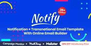 Notify  Responsive Multipurpose Email Template With Online Builder