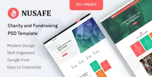 Nusafe  Charity & Non-Profit PSD Template