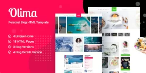 Olima - Personal Blog HTML Template