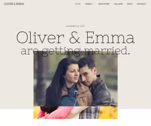 Oliver & Emma - Wedding Event Invitation Elementor Template Kit