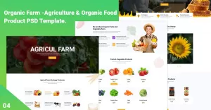 Organic Farm - Agriculture and Organic Food Psd Template