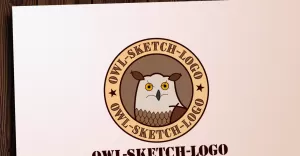 Owl Sketch Logo Template