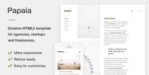 Papaia - Creative HTML5 Site Template for Agencies, Startups & Freelancers
