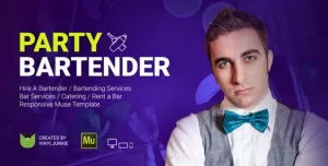 Party Bartender - Bartending Services / Catering / Rent A Bar Responsive Muse Template
