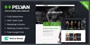 PELVAN - Gym and Fitness Landing Page HTML Template