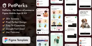 PetPerks - Pet Store eCommerce Figma Mobile App UI Kit