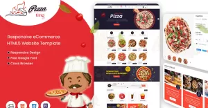PizzaKing Html-websitesjabloon voor pizza-, café-, hamburgerverkoop- en restauranteigenaren