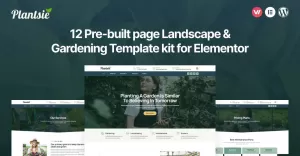 Plantsie - Premium Landscape & Gardening Elementor Template kit