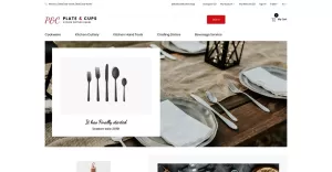 Plate & Cups - Food and Restaurant Simple Clean Bootstrap OpenCart Template