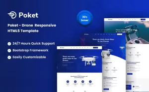 Poket – Drone Responsive Website Template - TemplateMonster