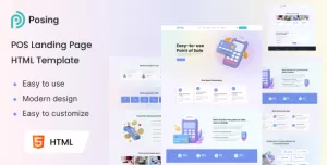Posing - Point of Sale Landing Page HTML & React Template
