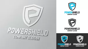 Power - Shield - P Letter Logo Template - Logos & Graphics
