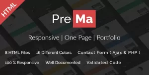 Prema - Personal Portfolio HTML One Page Template.