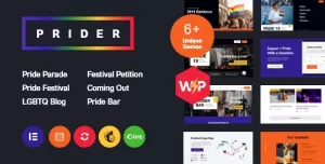 Prider  LGBT & Gay Rights Festival WordPress Theme + Bar