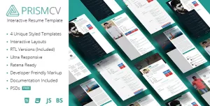 PrismCV - Stylish & Interactive Resume / CV Template