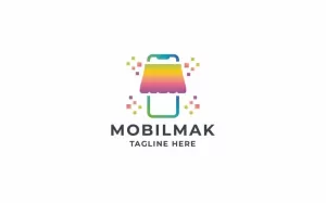 Professional Pixel Mobile Market Logo - TemplateMonster