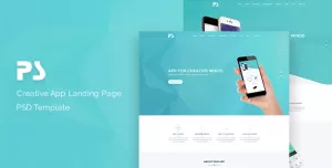 PS-App Landing Page PSD Template.