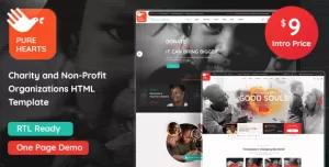 Pure Hearts - Charity & Nonprofit HTML Template