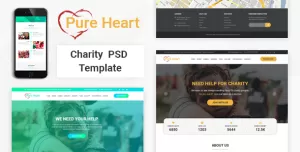 PureHeart - Charity & nonprofit NGO PSD Template