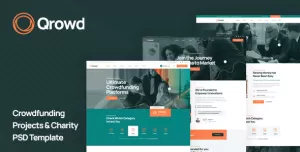 Qrowd - Crowdfunding Projects & Charity PSD Template