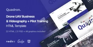 Quadron  Drone UAV Business & Videography HTML Template