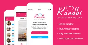 Randki - Dating Mobile App PSD