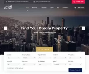 Real Estate WordPress theme for realtor brokers agents property listings