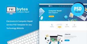 Rebytes  Electronics & Computer Repair Service PSD Template