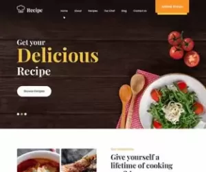 Recipe WordPress theme 4 food business blog chef restaurant cafe sites