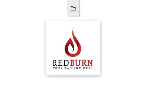 Red  Burning  Logo  Template